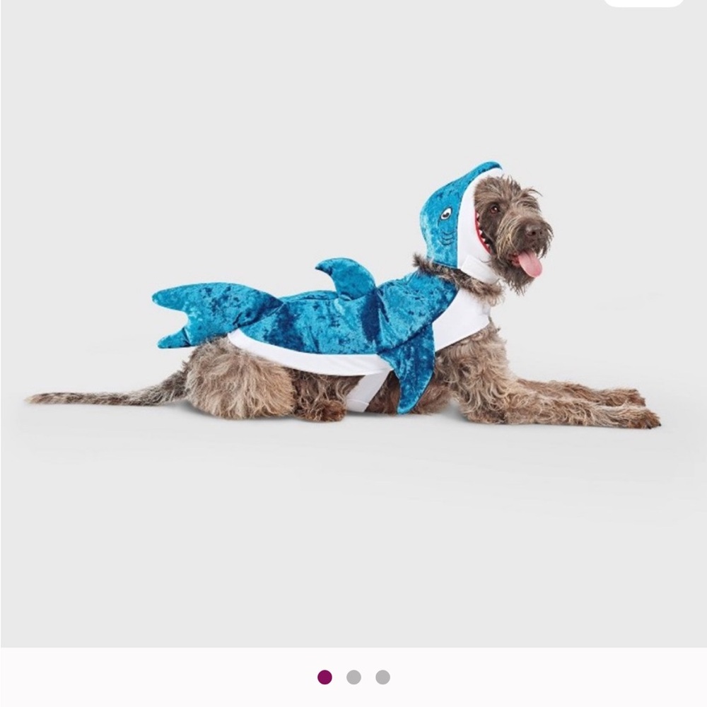 Plush Blue Shark Dog Costume - Soft Pet Dress-Up